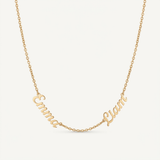 Two-name necklace example in gold